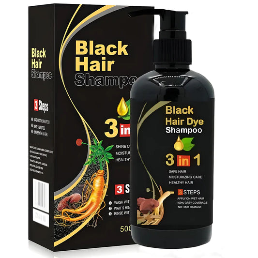 Herbal 3 in 1 Hair Dye Instant Black Hair Shampoo for Women & Men 100% Coverage Shampoo (Buy 1 Get 1 Free) (AYURVEDIC NO SIDE EFFECT)